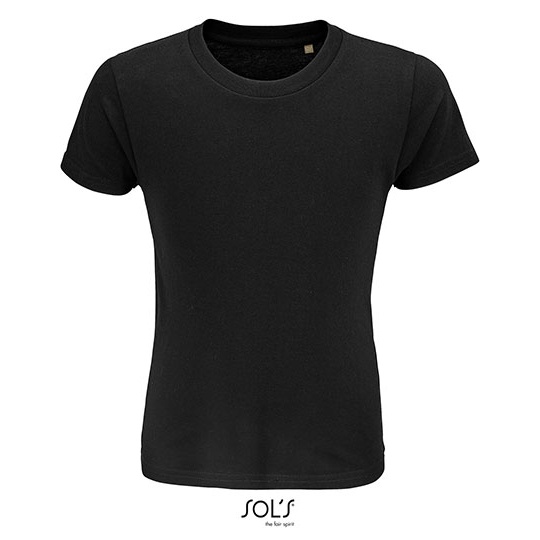 T-shirt Dziecięcy Krótki Rękaw Bawełna Organiczna L03580 - Deep Black