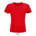 T-shirt Dziecięcy Krótki Rękaw Bawełna Organiczna L03580 - Red