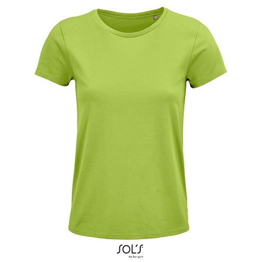 T-shirt Damski Klasyczny Bawełniany L03581 - Apple Green