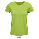 T-shirt Damski Klasyczny Bawełniany L03581 - Apple Green