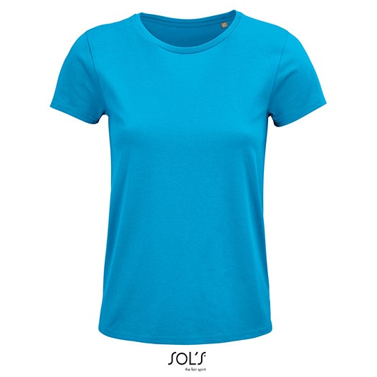 T-shirt Damski Klasyczny Bawełniany L03581 - Aqua