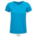 T-shirt Damski Klasyczny Bawełniany L03581 - Aqua