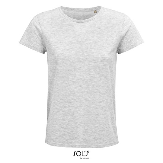 T-shirt Damski Klasyczny Bawełniany L03581 - Ash (Heather)