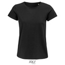 T-shirt Damski Klasyczny Bawelniany L03581 - Deep Black