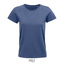 T-shirt Damski Klasyczny Bawelniany L03581 - Denim