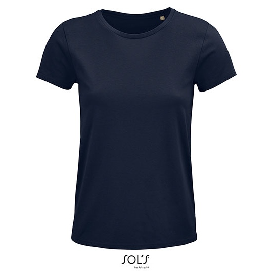 T-shirt Damski Klasyczny Bawelniany L03581 - French Navy