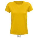 T-shirt Damski Klasyczny Bawełniany L03581 - Gold