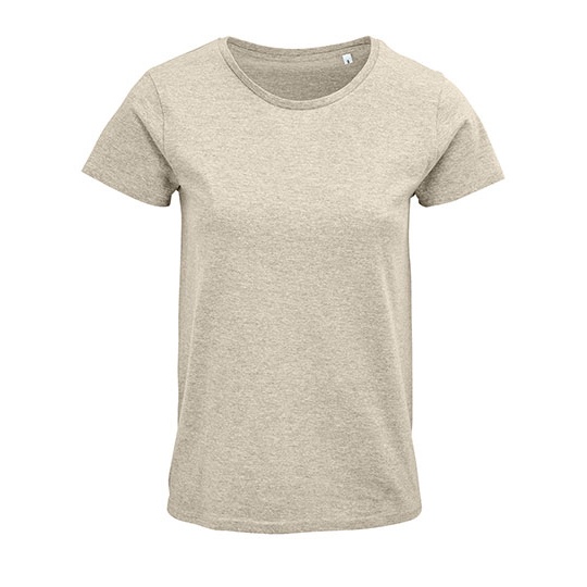 T-shirt Damski Klasyczny Bawelniany L03581 - Heather Beige