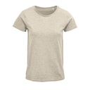 T-shirt Damski Klasyczny Bawełniany L03581 - Heather Beige