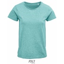 T-shirt Damski Klasyczny Bawelniany L03581 - Heather Light Green