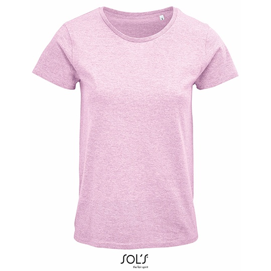 T-shirt Damski Klasyczny Bawelniany L03581 - Heather Pink