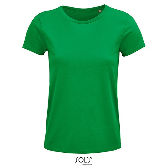 T-shirt Damski Klasyczny Bawelniany L03581 - Kelly Green