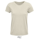 T-shirt Damski Klasyczny Bawelniany L03581 - Natural