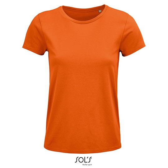 T-shirt Damski Klasyczny Bawelniany L03581 - Orange