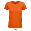 T-shirt Damski Klasyczny Bawelniany L03581 - Orange