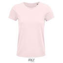 T-shirt Damski Klasyczny Bawełniany L03581 - Pale Pink
