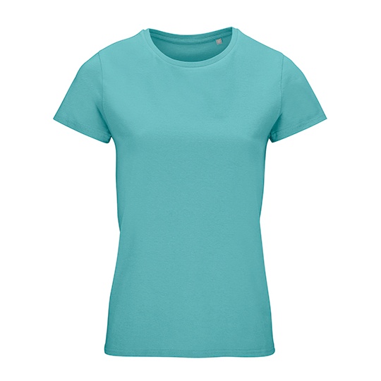 T-shirt Damski Klasyczny Bawelniany L03581 - Pool Blue