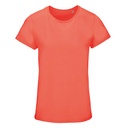 T-shirt Damski Klasyczny Bawełniany L03581 - Pop Orange