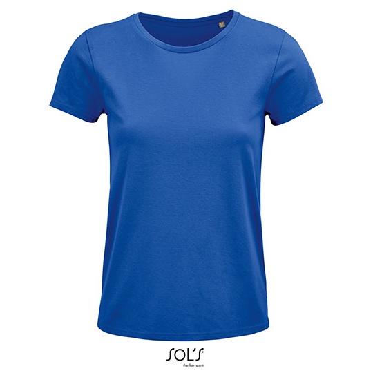 T-shirt Damski Klasyczny Bawelniany L03581 - Royal Blue 241