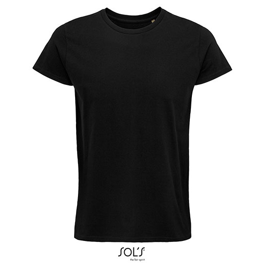 Męski T-shirt z Okrągłym Dekoltem L03582 - Deep Black