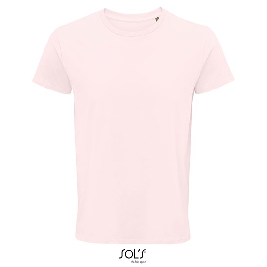 Męski T-shirt z Okrągłym Dekoltem L03582 - Pale Pink
