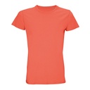 Męski T-shirt z Okrągłym Dekoltem L03582 - Pop Orange