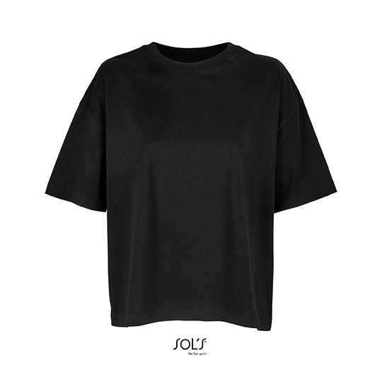 T-shirt Oversize Bawełna Organiczna L03807 - Deep Black