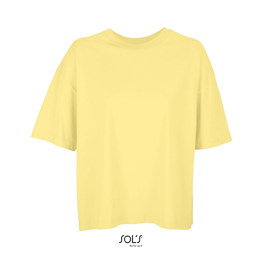 Koszulka Oversize damska L03807 - Light Yellow