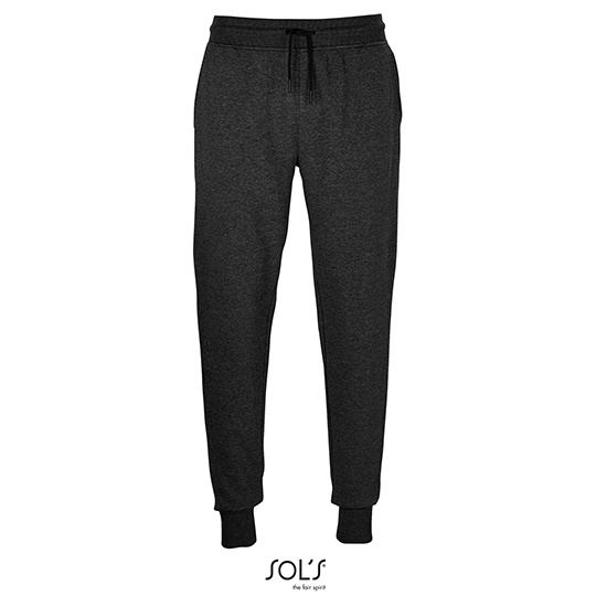 Spodnie Dresowe Slim Fit Organiczna Bawełna Polar L03810 - Charcoal Melange