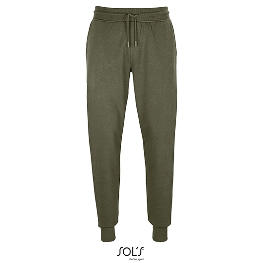 Spodnie Dresowe Slim Fit Organiczna Bawelna Polar L03810 - Khaki