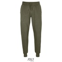 Spodnie Dresowe Slim Fit Organiczna Bawelna Polar L03810 - Khaki