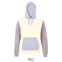 Bluza z Kapturem Unisex Organiczna Bawełna Recykling Poliester Szczotkowany L03818 - Natural & Creamy Blue & Light Grey (Solid)