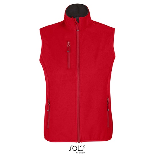 Bezrekawnik Damski Oversize Softshell z Recyklingu L03826 - Pepper Red