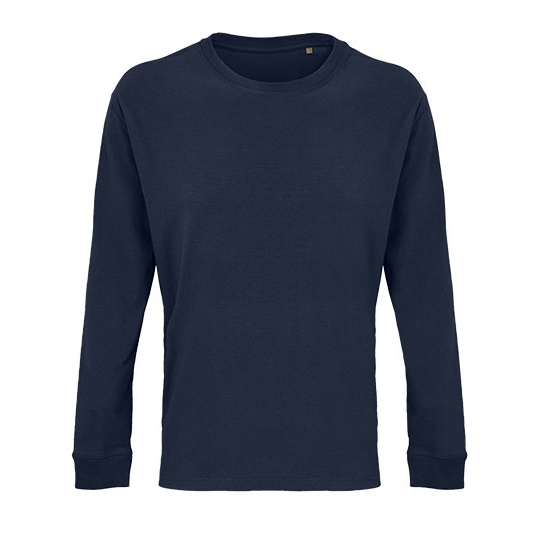 Koszulka Oversize z Dlugim Rekawem Bawelna Organiczna L03982 - French Navy
