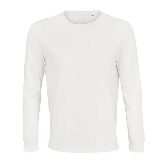 Koszulka Oversize z Długim Rękawem Bawełna Organiczna L03982 - White