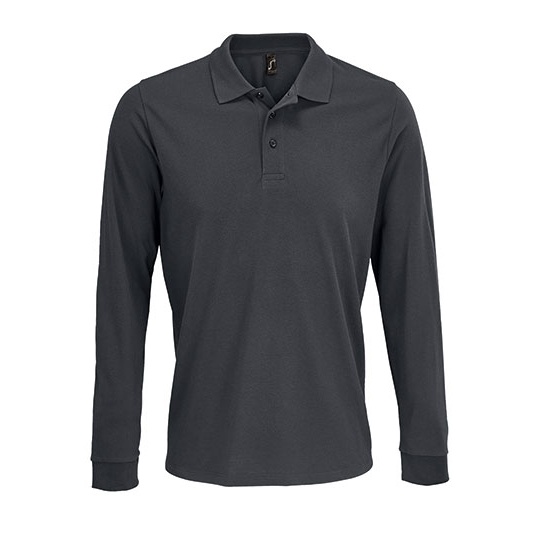 Polo Klasyczne Pika Poliester Bawełna L03983 - Dark Grey (Solid)