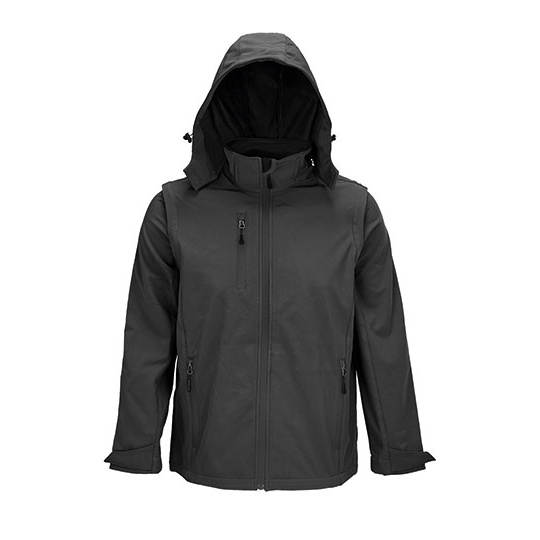 Kurtka Softshell 3w1 Oddychajaca Wodoodporna L03995 - Charcoal Grey (Solid)