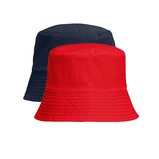 Dwustronny nylonowy kapelusz bucket L03999 - French Navy & Bright Red