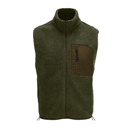 Kamizelka Unisex Sherpa Polar Recykling L04041 - Army & Dark Army