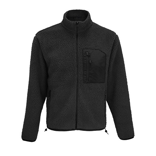 Kurtka Sherpa Oversize z Recyklingu L04042 - Carbon Grey & Black