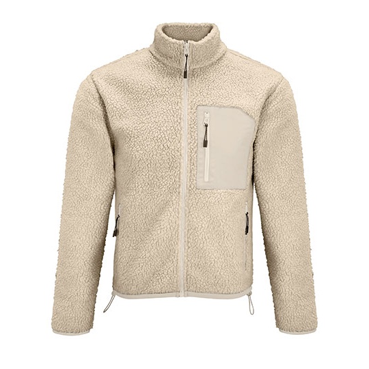 Kurtka Sherpa Oversize z Recyklingu L04042 - Shear Beige & Beige