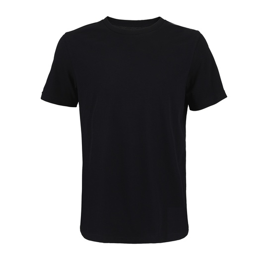 T-Shirt Klasyczny Czesana Bawelna L04203 - Deep Black