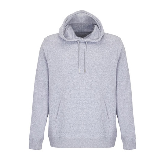 Bluza Z Kapturem Kieszenia Kangurka Bawełna Organiczna L04232 - Grey Melange