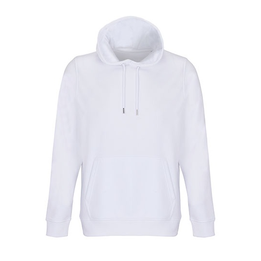 Bluza Z Kapturem Kieszenia Kangurka Bawełna Organiczna L04232 - White