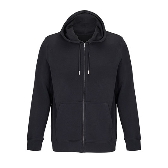 Bluza Unisex na Zamek Bawelna Organiczna L04237 - Black
