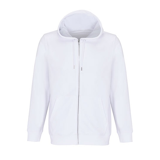 Bluza Unisex na Zamek Bawelna Organiczna L04237 - White