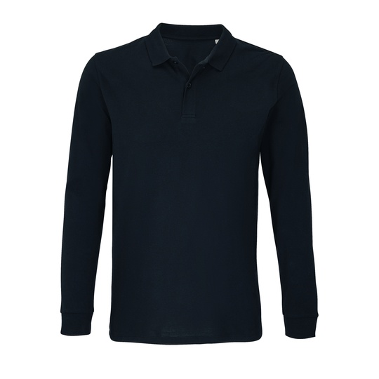 Koszulka Polo Unisex Dlugi Rekaw Bawelna Organiczna L04241 - Black