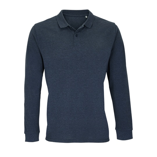 Koszulka Polo Unisex Długi Rękaw Bawełna Organiczna L04241 - Charcoal Melange
