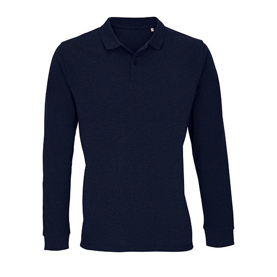 Koszulka Polo Unisex Długi Rękaw Bawełna Organiczna L04241 - French Navy