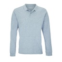Koszulka Polo Unisex Dlugi Rekaw Bawelna Organiczna L04241 - Grey Melange